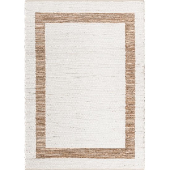 Rug Unique Loom Chindi Jute White/Natural Rectangular 8' 0 x 11' 0