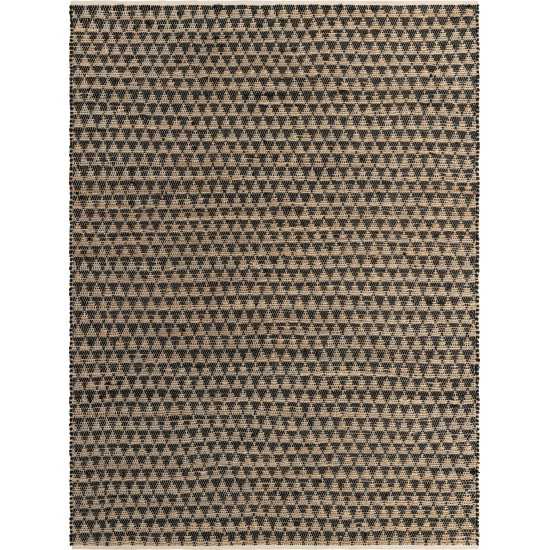 Rug Unique Loom Chindi Jute Black Rectangular 8' 0 x 11' 0