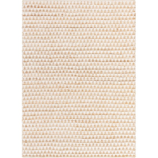 Rug Unique Loom Chindi Jute White/Natural Rectangular 8' 0 x 11' 0