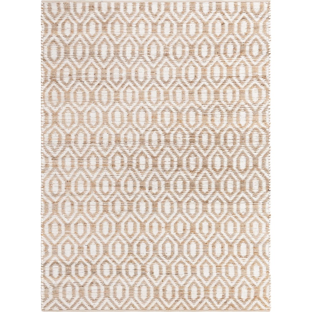 Rug Unique Loom Chindi Jute White/Natural Rectangular 8' 0 x 11' 0