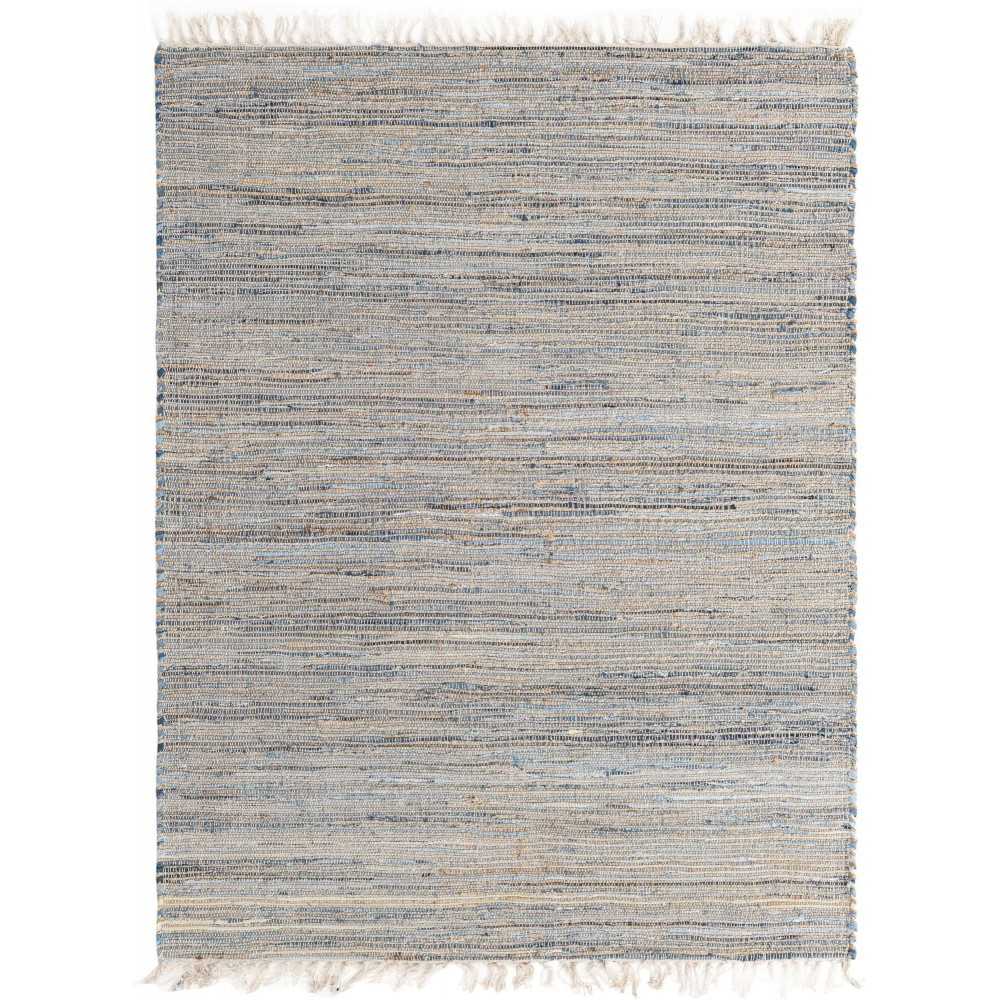 Rug Unique Loom Chindi Jute Gray Rectangular 8' 0 x 11' 0