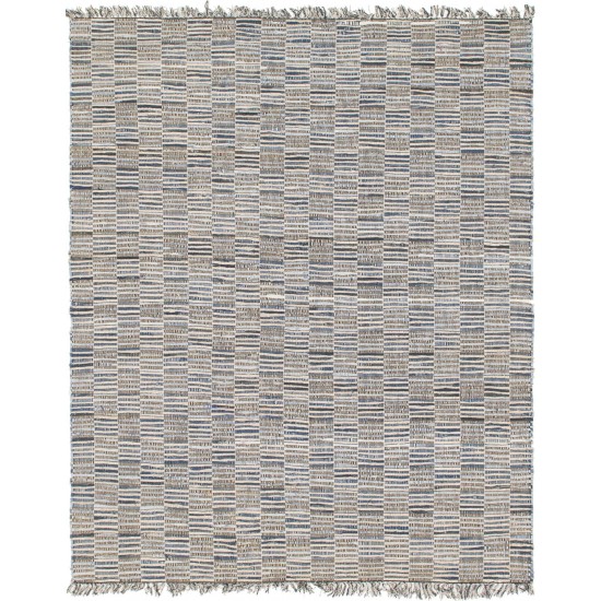 Rug Unique Loom Chindi Jute Blue Rectangular 8' 0 x 11' 4