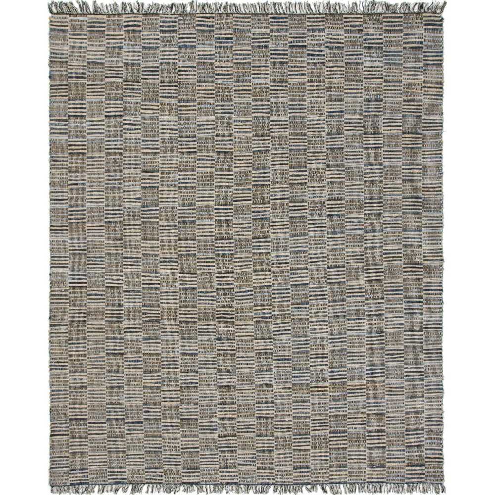 Rug Unique Loom Chindi Jute Blue Rectangular 9' 0 x 12' 0