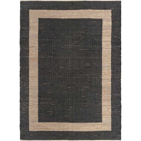 Rug Unique Loom Chindi Jute Black Rectangular 9' 0 x 12' 0