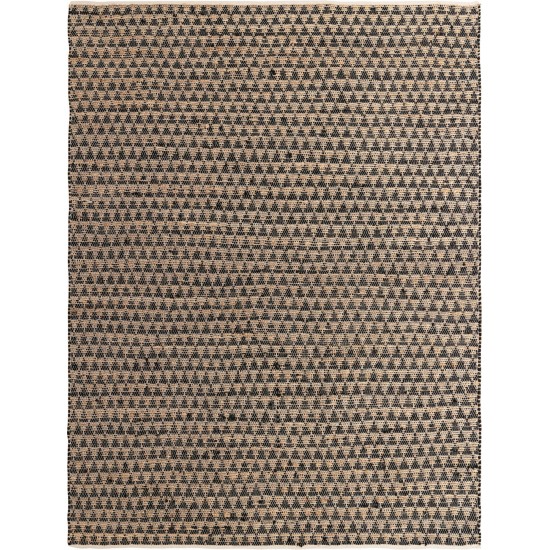 Rug Unique Loom Chindi Jute Black Rectangular 9' 0 x 12' 0