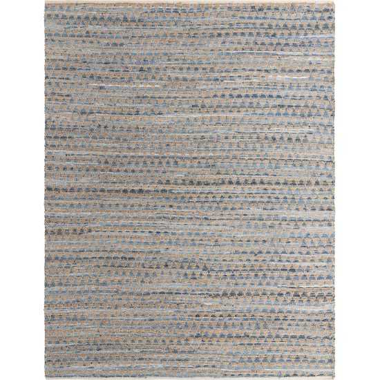 Rug Unique Loom Chindi Jute Blue Rectangular 9' 0 x 12' 0