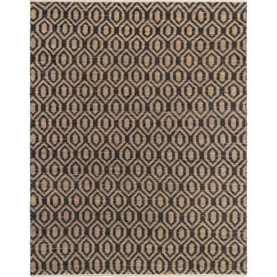 Rug Unique Loom Chindi Jute Black Rectangular 9' 0 x 12' 0