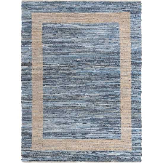 Rug Unique Loom Chindi Jute Navy Blue Rectangular 9' 0 x 12' 0