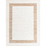 Rug Unique Loom Chindi Jute White/Natural Rectangular 9' 0 x 12' 0