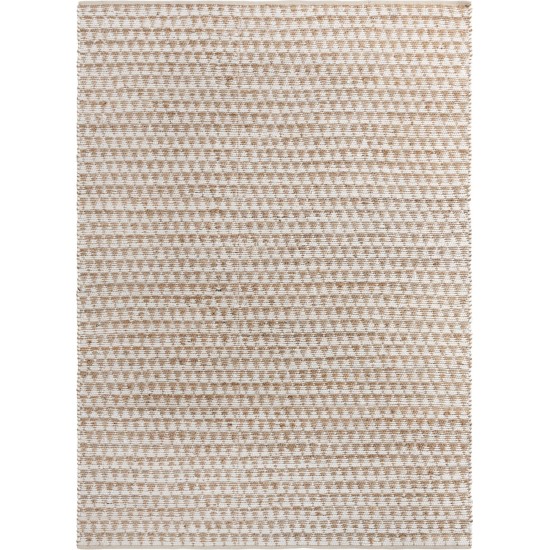 Rug Unique Loom Chindi Jute White/Natural Rectangular 9' 0 x 12' 0