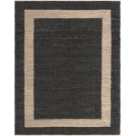 Rug Unique Loom Chindi Jute Black Rectangular 10' 0 x 14' 0