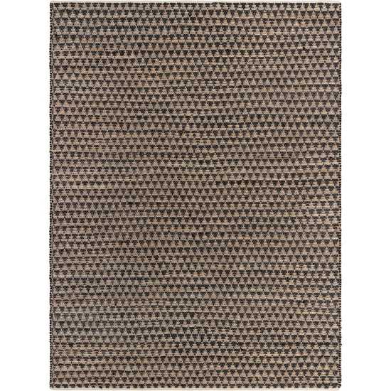 Rug Unique Loom Chindi Jute Black Rectangular 10' 0 x 14' 0