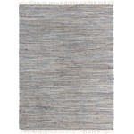 Rug Unique Loom Chindi Jute Gray Rectangular 10' 0 x 14' 0