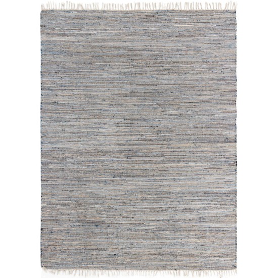 Rug Unique Loom Chindi Jute Gray Rectangular 10' 0 x 14' 0