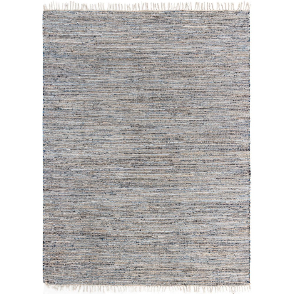 Rug Unique Loom Chindi Jute Gray Rectangular 10' 0 x 14' 0