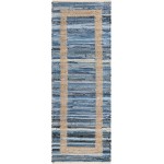 Rug Unique Loom Chindi Jute Navy Blue Runner 2' 2 x 6' 0