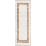 Rug Unique Loom Chindi Jute White/Natural Runner 2' 2 x 6' 0