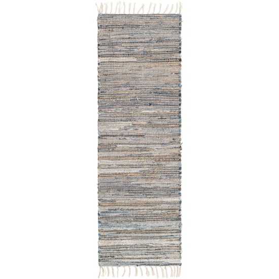 Rug Unique Loom Chindi Jute Gray Runner 2' 2 x 6' 0