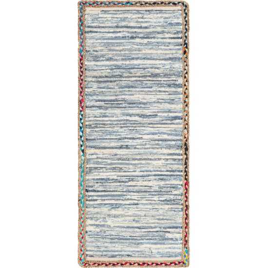 Rug Unique Loom Chindi Jute Ivory Runner 2' 6 x 6' 0