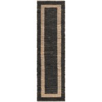 Rug Unique Loom Chindi Jute Black Runner 2' 7 x 10' 0