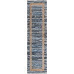 Rug Unique Loom Chindi Jute Navy Blue Runner 2' 7 x 10' 0