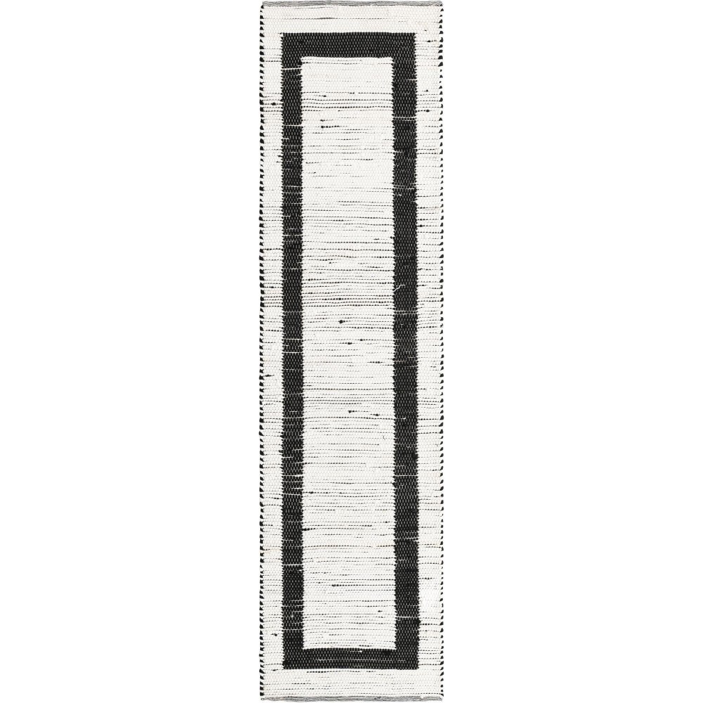 Rug Unique Loom Chindi Jute White/Black Runner 2' 7 x 10' 0 Rug Unique Loom Chindi Jute White/Black Runner 2' 7 x 10' 0