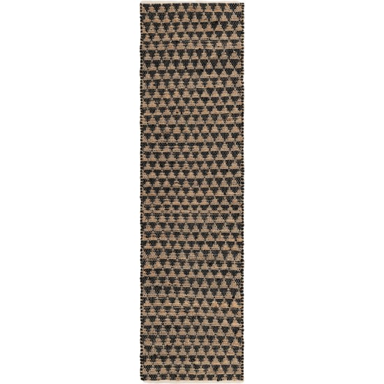 Rug Unique Loom Chindi Jute Black Runner 2' 7 x 10' 0