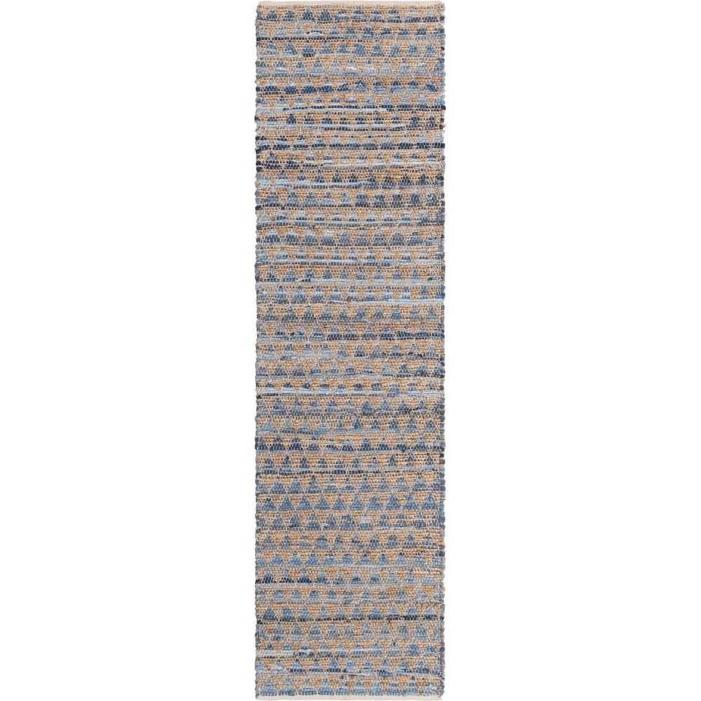 Rug Unique Loom Chindi Jute Blue Runner 2' 7 x 10' 0 Rug Unique Loom Chindi Jute Blue Runner 2' 7 x 10' 0
