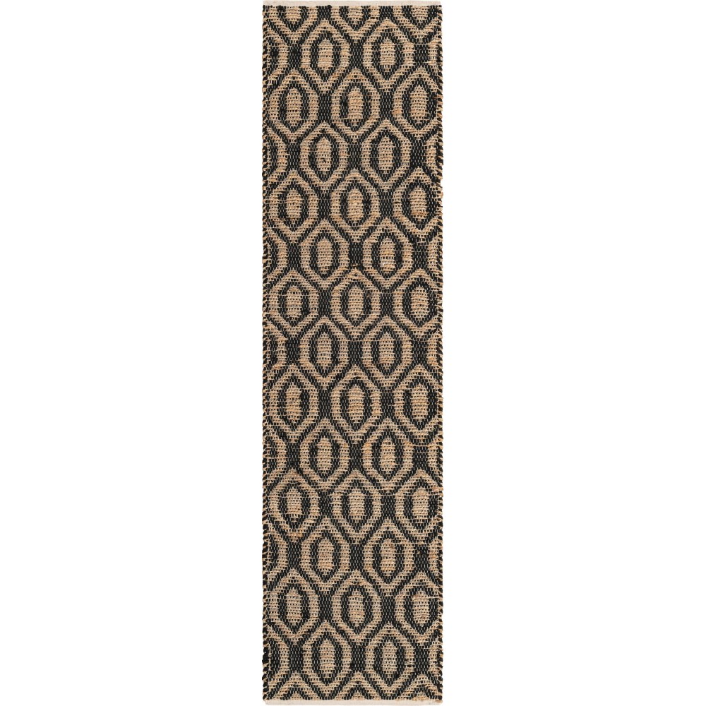 Rug Unique Loom Chindi Jute Black Runner 2' 7 x 10' 0