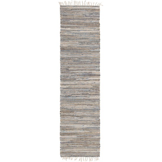 Rug Unique Loom Chindi Jute Gray Runner 2' 7 x 10' 0