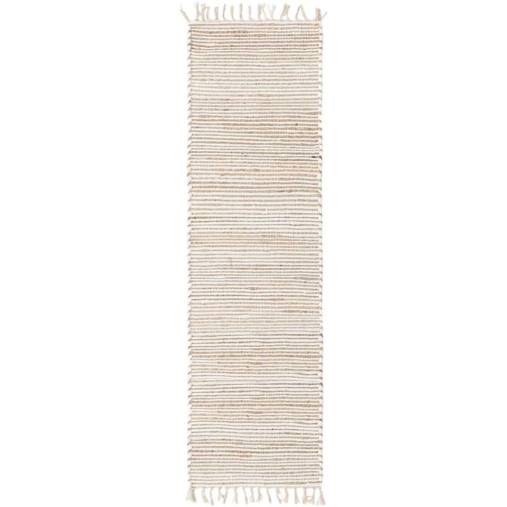 Rug Unique Loom Chindi Jute Beige Runner 2' 7 x 10' 0