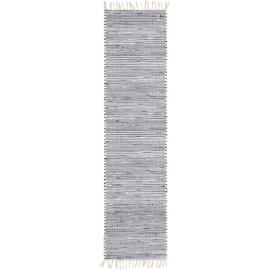 Rug Unique Loom Chindi Jute Navy Blue Runner 2' 7 x 10' 0