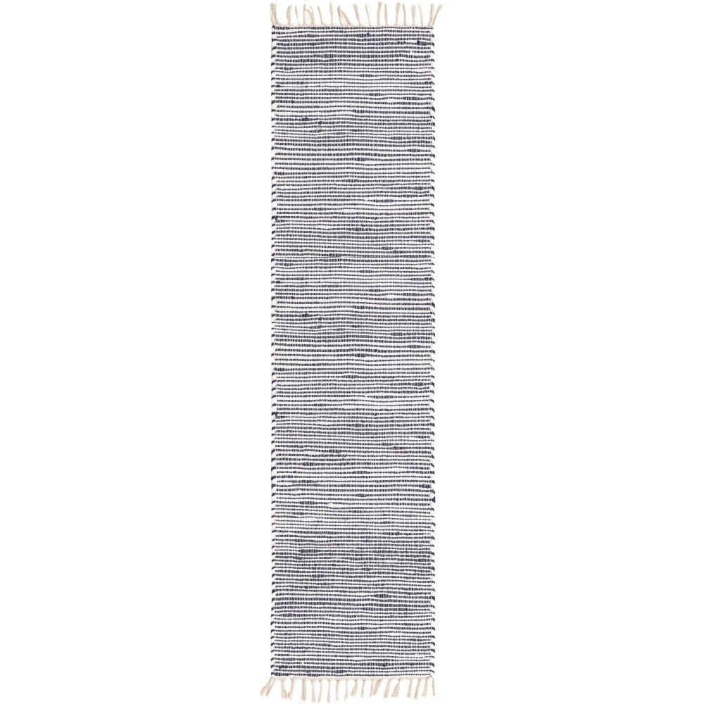 Rug Unique Loom Chindi Jute Navy Blue Runner 2' 7 x 10' 0