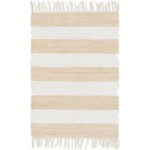 Rug Unique Loom Chindi Rag Beige Rectangular 2' 0 x 3' 0