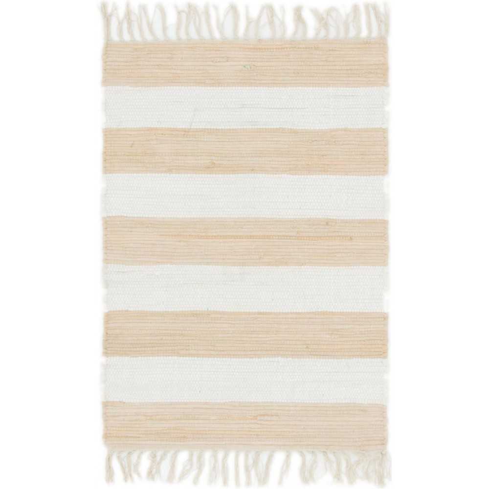 Rug Unique Loom Chindi Rag Beige Rectangular 2' 0 x 3' 0 Rug Unique Loom Chindi Rag Beige Rectangular 2' 0 x 3' 0