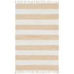 Rug Unique Loom Chindi Rag Beige Rectangular 4' 0 x 6' 0