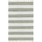 Rug Unique Loom Chindi Rag Gray Rectangular 4' 0 x 6' 0