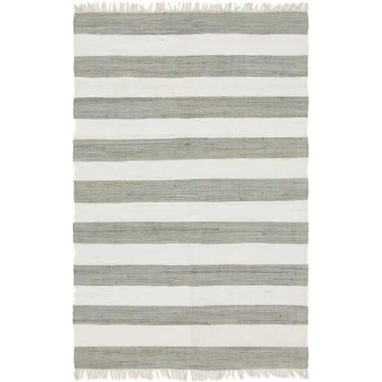 Rug Unique Loom Chindi Rag Gray Rectangular 6' 0 x 9' 0