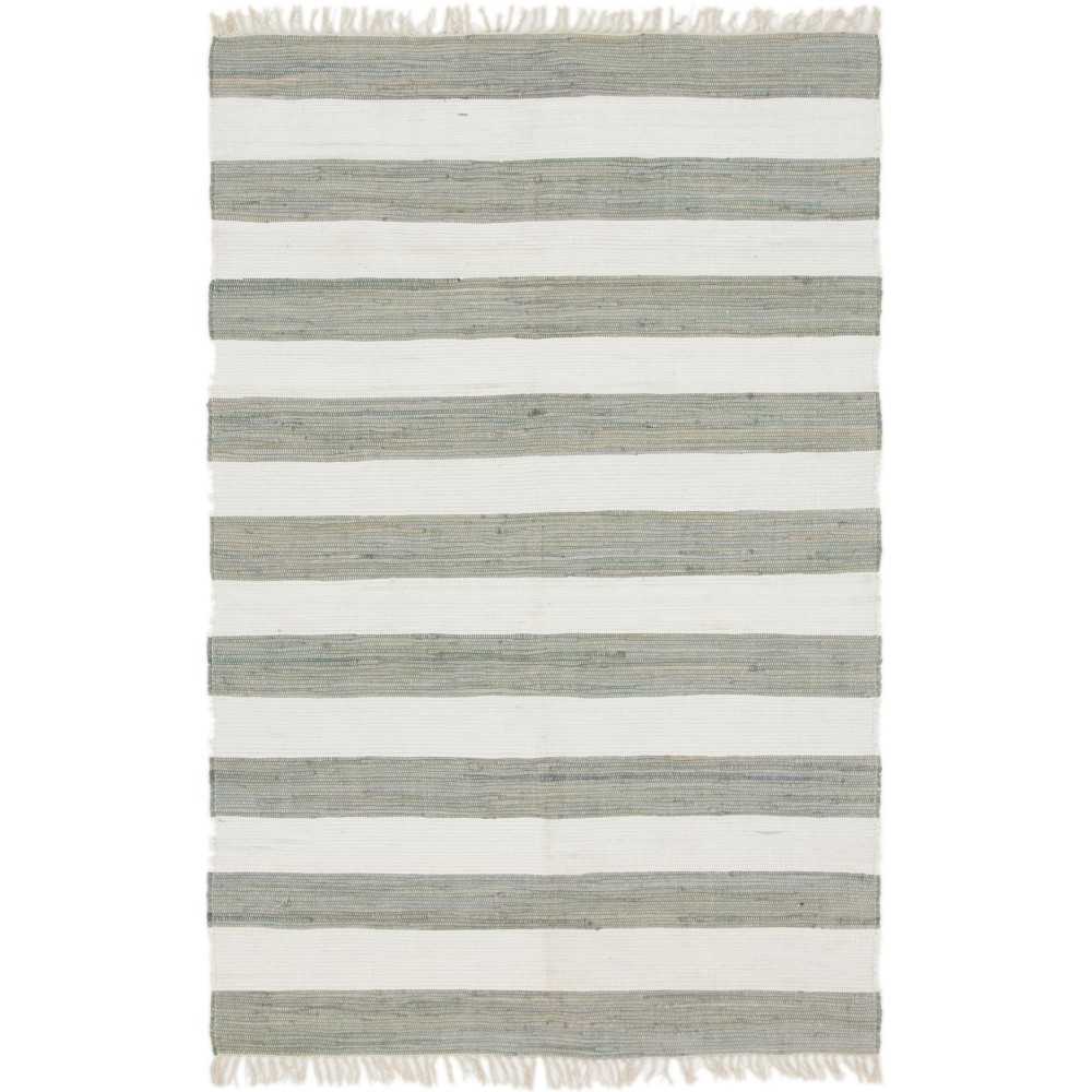 Rug Unique Loom Chindi Rag Gray Rectangular 6' 0 x 9' 0