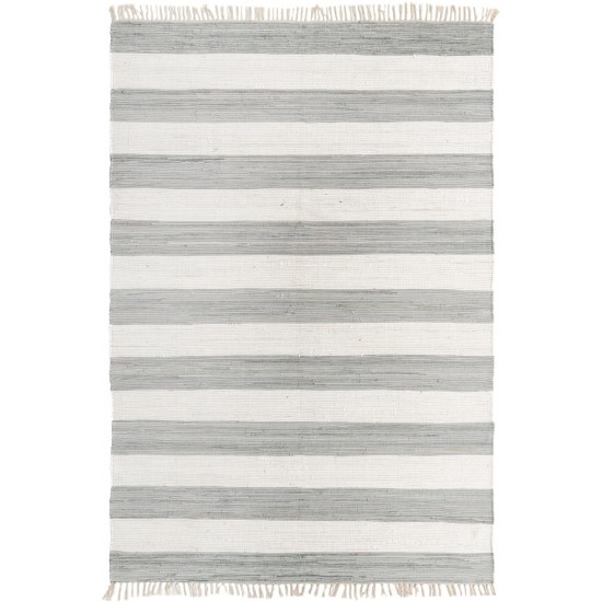 Rug Unique Loom Chindi Rag Gray Rectangular 7' 0 x 10' 0