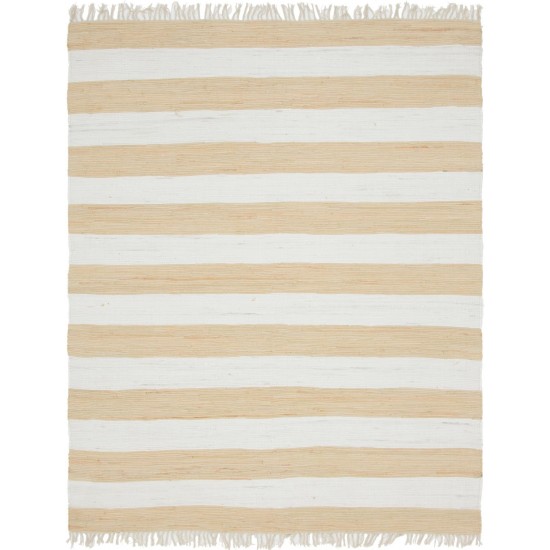 Rug Unique Loom Chindi Rag Beige Rectangular 8' 0 x 10' 0