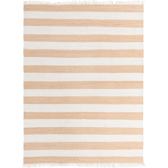 Rug Unique Loom Chindi Rag Beige Rectangular 10' 0 x 13' 0