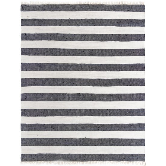 Rug Unique Loom Chindi Rag Navy Blue Rectangular 10' 0 x 13' 0