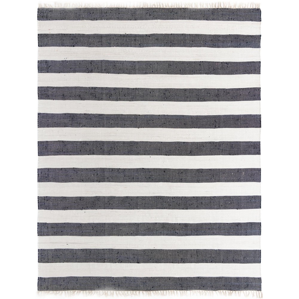 Rug Unique Loom Chindi Rag Navy Blue Rectangular 10' 0 x 13' 0