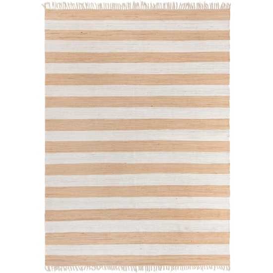 Rug Unique Loom Chindi Rag Beige Rectangular 10' 0 x 14' 0