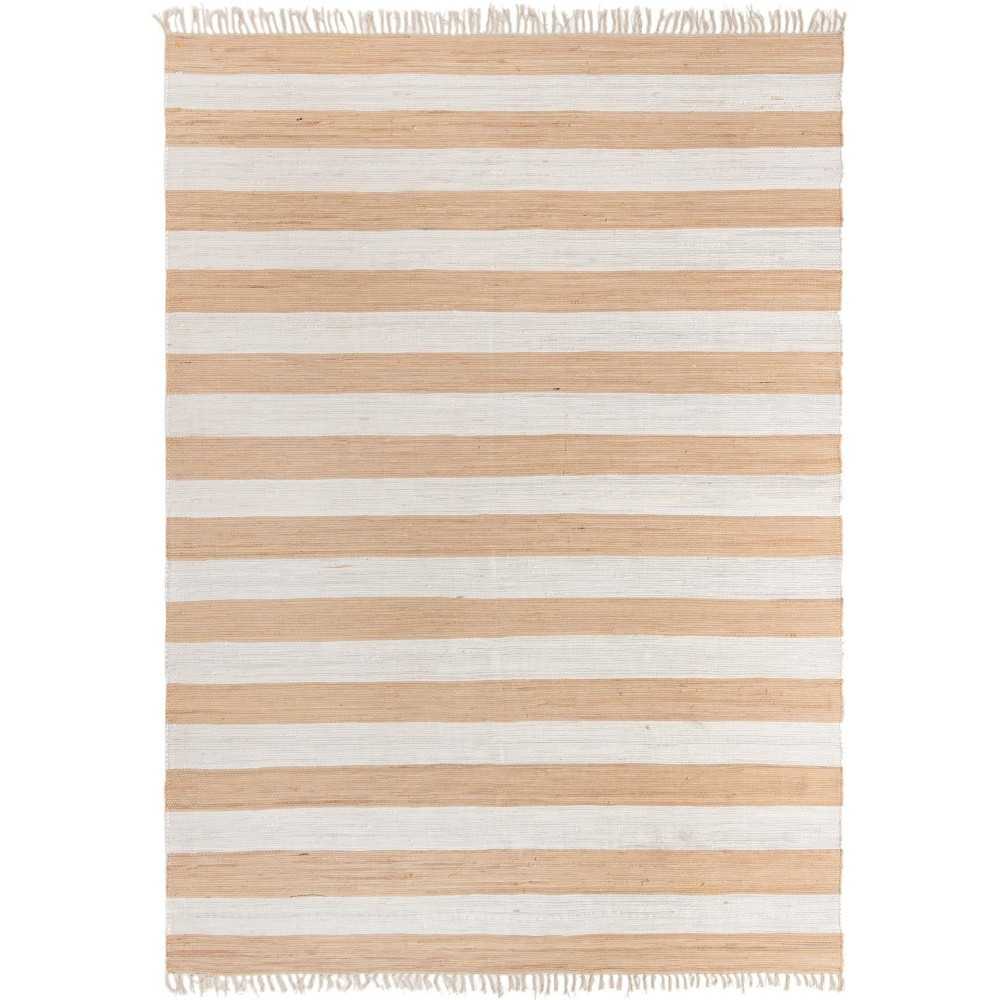 Rug Unique Loom Chindi Rag Beige Rectangular 10' 0 x 14' 0