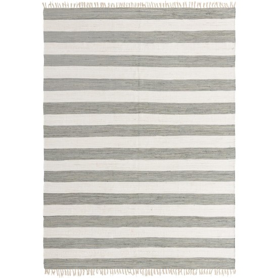 Rug Unique Loom Chindi Rag Gray Rectangular 10' 0 x 14' 0