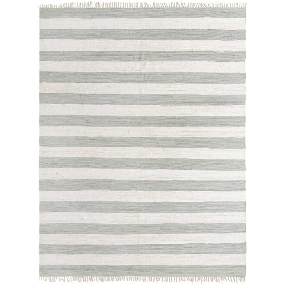 Rug Unique Loom Chindi Rag Gray Rectangular 12' 2 x 16' 0