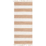 Rug Unique Loom Chindi Rag Beige Runner 2' 6 x 6' 0