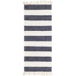 Rug Unique Loom Chindi Rag Navy Blue Runner 2' 6 x 6' 0